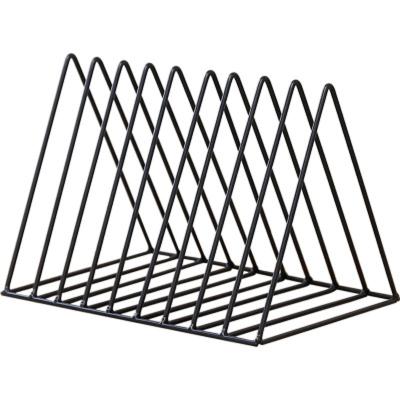 China Various Good Quality Metal Grid Triangle Newspaper Shelf Storage Durable 7 Shelf Book Rack for sale