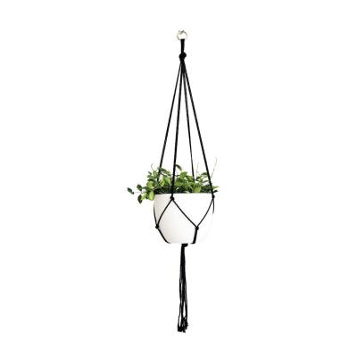 China Cotton and Hemp Flower Pot Woven Rope Set Net Planter Hang Plant Hanger Weave Cotton String Hanging Basket for sale