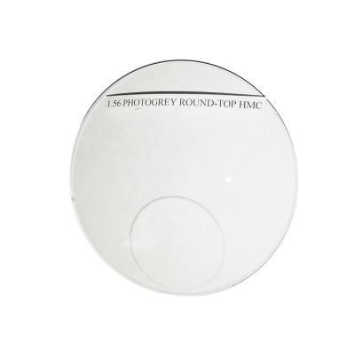 China Photogrey 1.56 Index Bifocal Round Cover HMC Coating Bifocal Optical Lens 65mm 70mm for sale