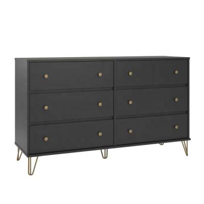 China (Other)Adjustable Modern Wooden Cabinet Drawer Chest Black Dresser Storage Organization Wooden Drawer Double Drawers for sale