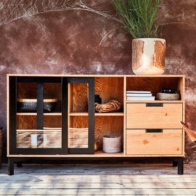 China 2022 modern new design industrial wood buffet sideboard with metal legs for living room for sale