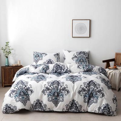 China Viable high quality fresh and stylish European pattern printed polyester duvet set for sale