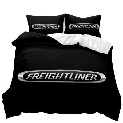 China Viable High Quality Car Logo 3D Printing Custom Design Duvet Cover Bedding Three Piece Set for sale