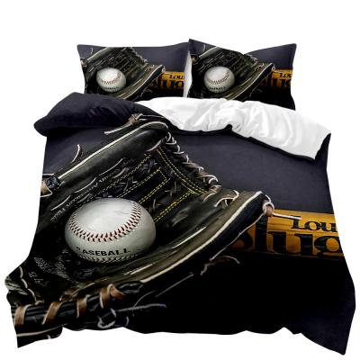 China Viable Brand New High Quality Digital Printing Decorative Baseball Sports Bedding 3D Duvet Cover Set for sale