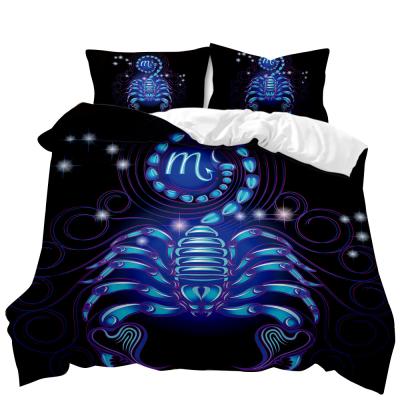 China 12 Constellation 3D Bedding Duvet Cover Pillow Case Nondisposable High Quality Digital Printing 3 Piece Sheet Set for sale