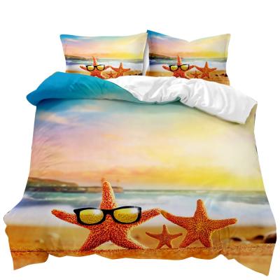 China Viable Summer Beach Bedding Set Luxury Bedding Set Print Duvet Cover Extra Large Duvet Cover Quilt Piece Bedding Set for sale