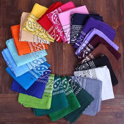 China Cheap Ethnic Multifunctional Colorful Paisley Scarf Large Square Cotton Handkerchief 100% Colorful Pattern Bandana for sale