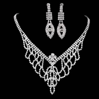 China Wholesale Luxury ALLOY Crystal Rhinestone Main Stone Bridal Jewelry Sets African Wedding Jewelry For Women for sale