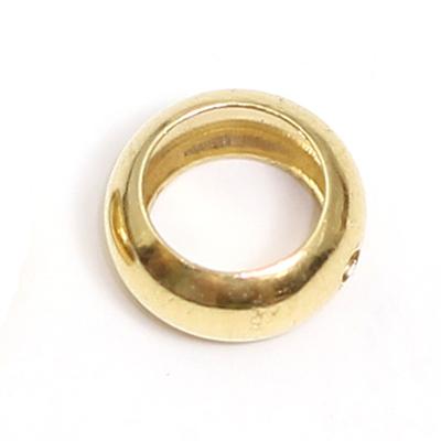 China METAL 14K Gold Filled Crimp Beads Loose Beads Duo-Hole Through Charms Beads For Jewelry Finding Connectors for sale