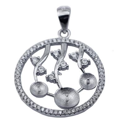 China Vintage Beadsnice ID30596 925 Sterling Base Fits Approx 4mm & 6mm Round 5X4mm Hole Sold By PC Silver Pendant Trays for sale