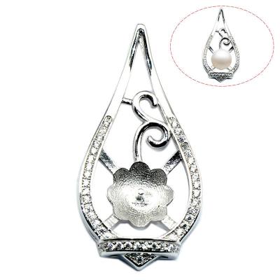 China Vintage Beadsnice ID30830 siver 925 sterling necklace fit 8.5mm teardrop series 33.5x16.5mm sold by pc white pendant bases for sale