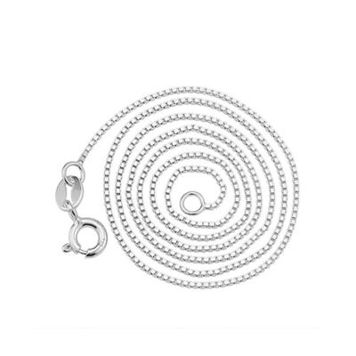 China Environmental Friendly 925 Sterling Silver Box Chain Necklace Jewelry Making Supplies 16inch 18inch 20inch for sale