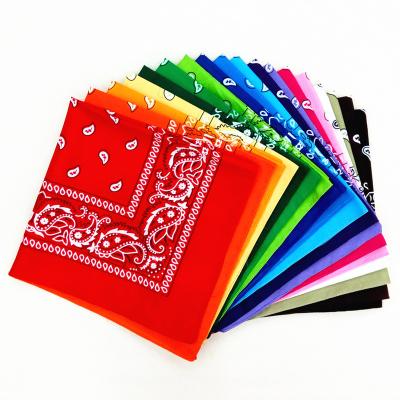 China Fashion Ready to Ship Custom Multi Colors Square Scarf Paisley Polyester Cotton Bag Bandana for sale