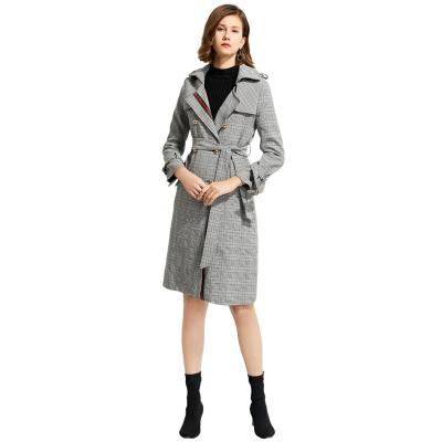 China Breathable Customized Plaid Ribbon Long Sleeve Anorak Coat for sale