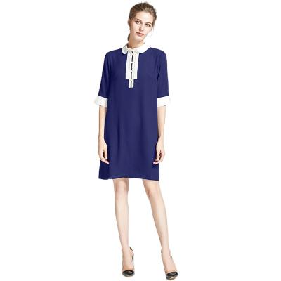 China Women Breathable Straight Casual Shirt Dress Collar Shirt Dress Summer Club Wear Loose Plus Size Dress for sale