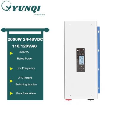 China Yunqi Solar Power System Home Manufacturer 2000W 24/48VDC Pure Sine Wave Solar Low Frequency Inverter For Solar Power System for sale