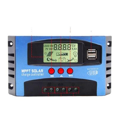 China Yunqi Lcd Display Mppt Charger Controller Regulator 30a 40a 50a 60a 100a 12v 24v 100 Amp Mppt Solar Charge Controller Charger Controller for sale