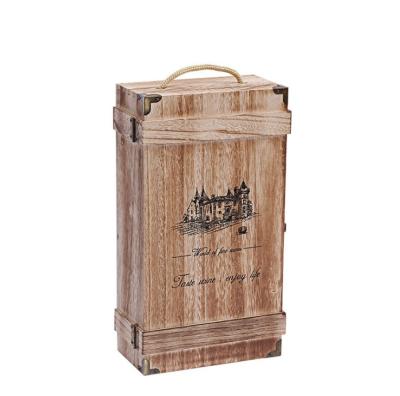 China Wholesale price recyclable high quality custom made luxury solid wooden box for wine for sale