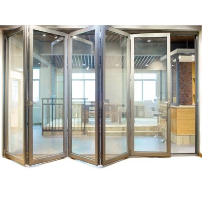 China Modern Hot Sale Aluminum Folding Slide Fold Door Glass Door for sale