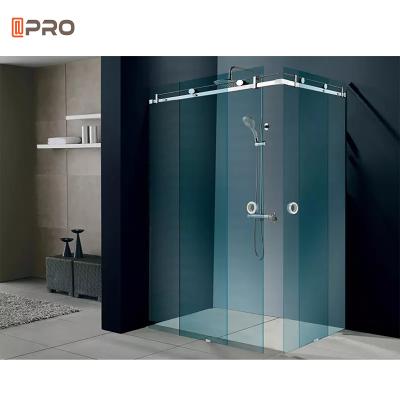 China Modern Water Resistant Soundproof Aluminum Bathroom Doors Interior Frameless Aluminum Silent Sliding Door for sale