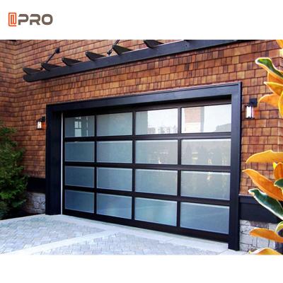 China Waterproof Cheap Aluminum Black Sectional Door Price Aluminum Glass Garage Doors For Dealers for sale