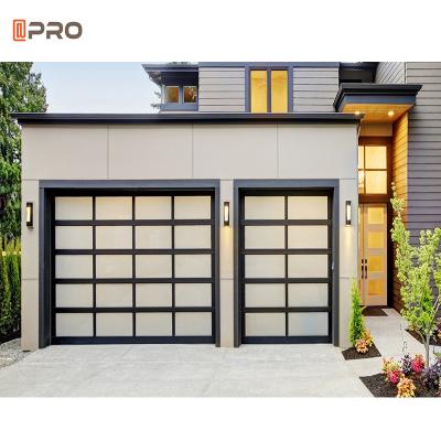 China China Waterproof Modern Smart Glass Garage Doors 8x7 Clear Parts Industrial Sectional Garage Door for sale