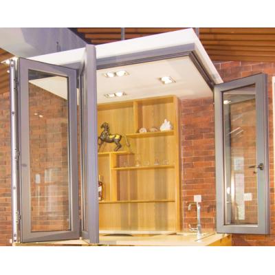 China Best Quality Bi Folding Aluminum Window Strong Fold Sliding Balcony Window Screen Door Vertical Folding Glass Window for sale