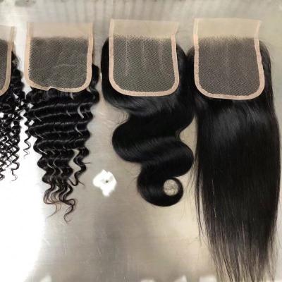 China Wholesale Straight Hair Bundle With 360 Closure Hair 4x4 Bone Straight Hair Chinese Gift Box With Ribbon Closure for sale