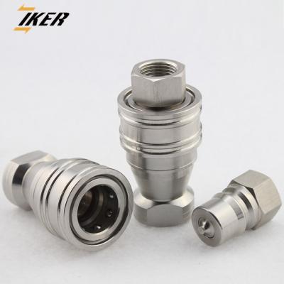 China 304 Stainless Steel ISO 7241B Series Hydraulic 304 1/4 BSP NPT BSPT Quick Coupling for sale