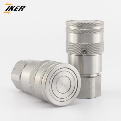 China Hydraulic Excavator ISO16028 Carbon Steel Flat Face Couplers Quick Release Couplings Manufacturer for sale