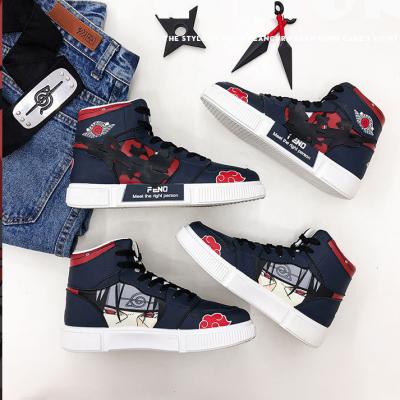 China Wholesale Fashion Trend Naruto Wear-resistant Men's High Top Casual Shoes Men's Sports Shoes Animation Breathable Skateboard Shoes for sale