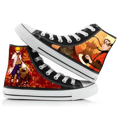 China Wholesale Design 2 Lightweight High Top Canvas Couples Man Naruto Casual Shoes With Discount for sale