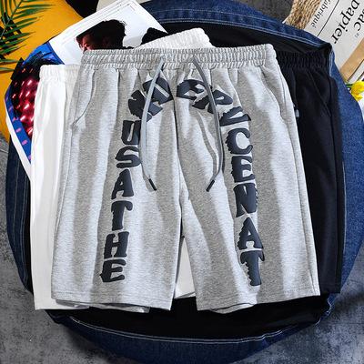 China Anti-wrinkle Summer Shorts Printed Letter No Belt Loose Men's Sports Pants Men's Casual Shorts for sale