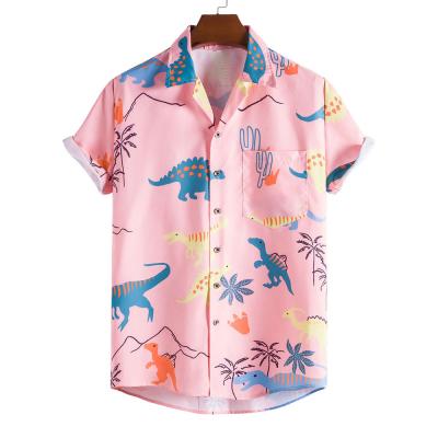 China Hawaiian anti-pilling casual short sleeve shirts 2021 new style men's plus size shirts for men's summer beach shirt for sale