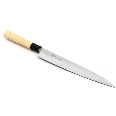 China New Design Viable 10 Inch Handle Wooden Steel Kitchen Sashimi Fillets Sushi Knife Japanese Chef for sale