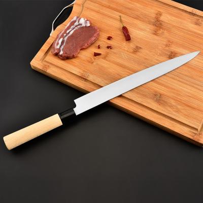 China Full Sustainable High Carbon Japanese Damascus Sushi Kitchen Knife 270mm With Long Wooden Handle for sale