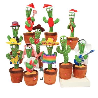 China Wholesales Manufacturer Electronic Shake Talking Cactus Toy Music Dancing Singing Plush Doll Talk Eco-friendly Toy for sale