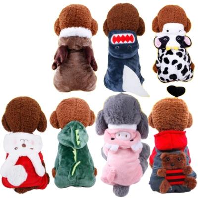 China Hot Selling Pet Stocked Amazon Plush Cosplay Clothes Plush Dinosaur Shaped Pet Costume for sale