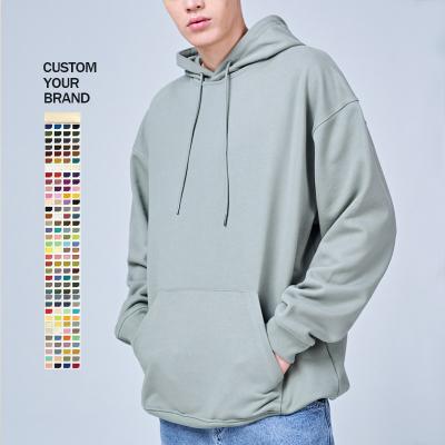 China Men's Oversized Hoodies Anti-pilling White Unbranded Pullover High Quality Logo Cotton Fleece Sweatshirt Custom Brown for sale