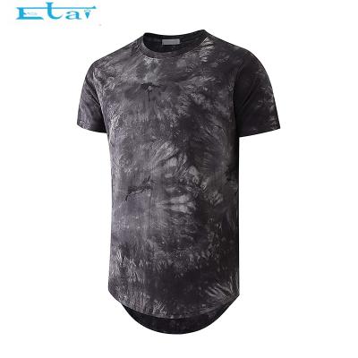 China Viable Custom Hot Selling Mens Tie Dye Style Stretch Body Fit Cotton T-Shirts for sale