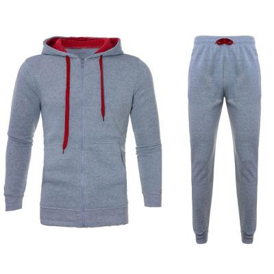 China Wholesale Custom Plain Manufacturer Gym Tracksuit 100% Cotton Splice Color Antibacterial Men Tracksuit for sale