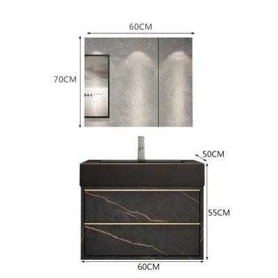 China Contemporary Eco-Friendly Hardware Piece Vanity Set Small Bathroom Cabinet With Wash Basin And Mirror Cabinet for sale