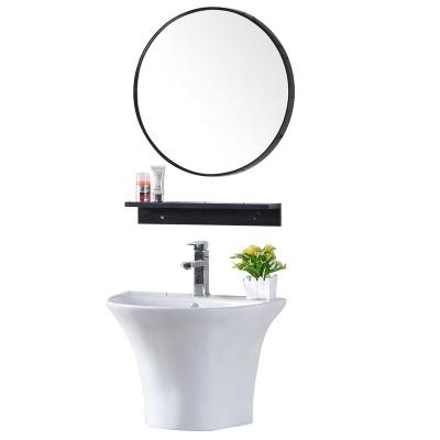 China High Quality Indoor Ceramic Wall Mounted Easy Clean Pedestal Sink Bathroom Pedestal Sink Wholesale Price Pedestal Sink Made In Chaozhou for sale