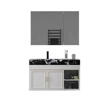 China China Factory Manufacturer Non-deformable Modern Wall-hung 800mm Aluminum Bathroom Vanity Cabinet With Mirror Cabinet for sale