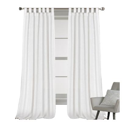 China Stylish Light Filtering Grommet Insulated Pure Linen Curtains Rod Pocket / Natural Linen Tab Top Window Treatment Panels Blended Drapes for sale