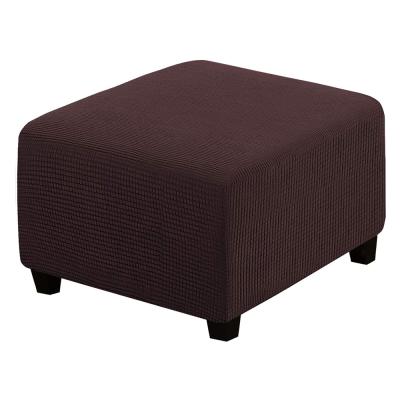 China Folding Elastic Breathable Ottoman Cover Seat Comfort Storage Stool Protector Shape Fit Stretch Spandex Jacquard Top Elastic Bottom Ottoman Cover for sale