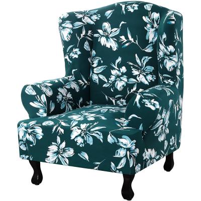 China Floral Wing Chair Cover Stretch Wing Back Chair Cover Floral Printed Wing Chair Cover Modern Soft 1 Piece for Hotel Wedding Stretch for sale