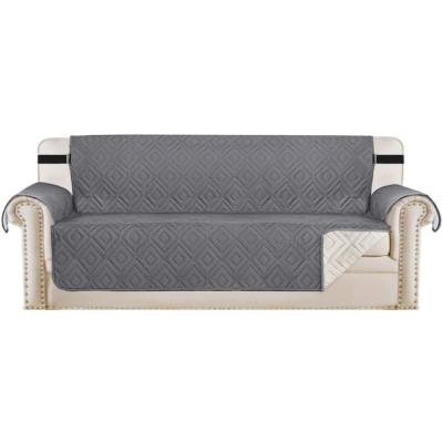 China Modern Quilted Sofa Slipcover For 1/2/3/4 Seater Loveseat Furniture Protector Reversible Chair Sofa Couch Cover With Elastic Straps for sale