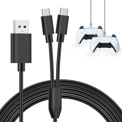 China ABS Plastic 2 In 1 PS 5 3M C Type Flex Usb Charging Power Cable For PS5 Controller for sale