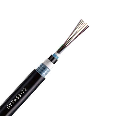 China Customized Outdoor Reinforced Fiber Optic Aerial Fiber Optic Cable GYTA53-24B Single Mode Fiber Optic Cable GYTA53-24B for sale